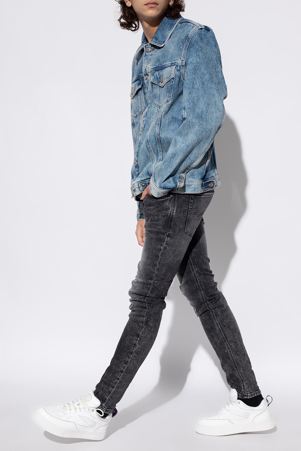 Denim jacket com with logo Diesel Proenza Schouler tie dye